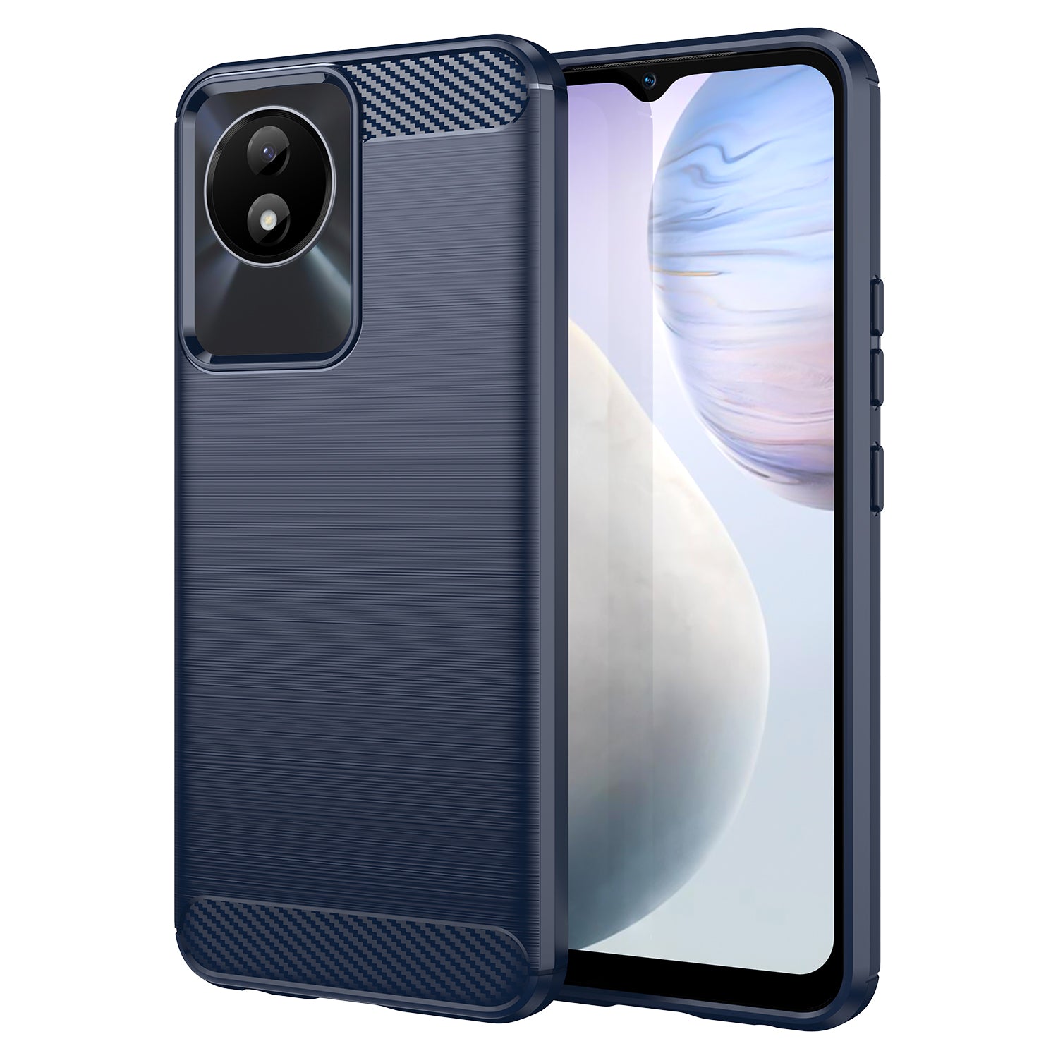 For vivo Y02 4G Shockproof Brushed Mobile Phone Case Carbon Fiber Texture TPU Protective Phone Cover For vivo Y02 4G Shockproof Brushed Mobile Phone Case Carbon Fiber Texture TPU Protective Phone Cover